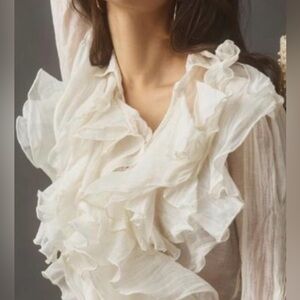 Anthropologie Payal Jain Ruffled Wrap Blouse